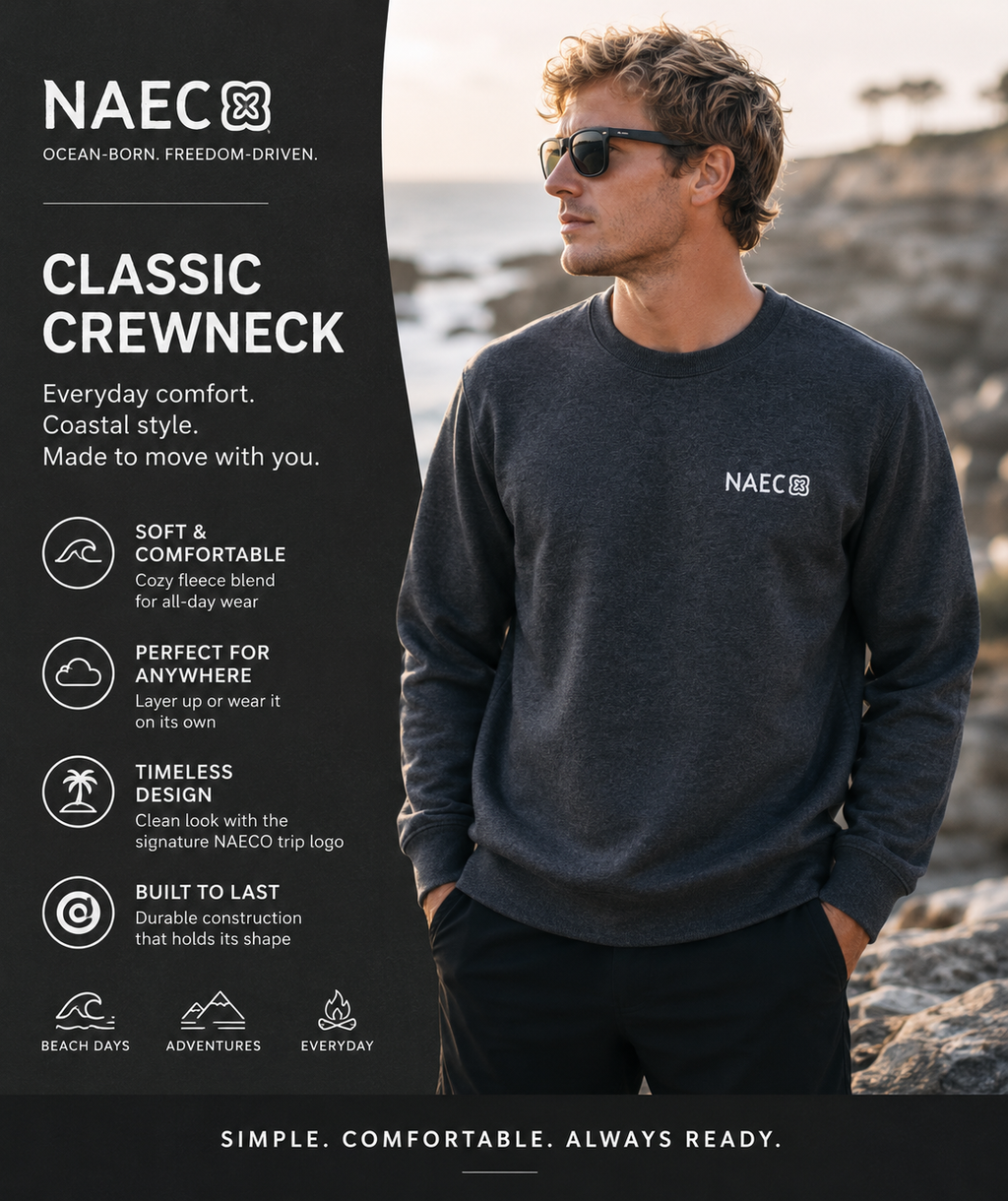 NAECO Trip Crewneck - Dark grey